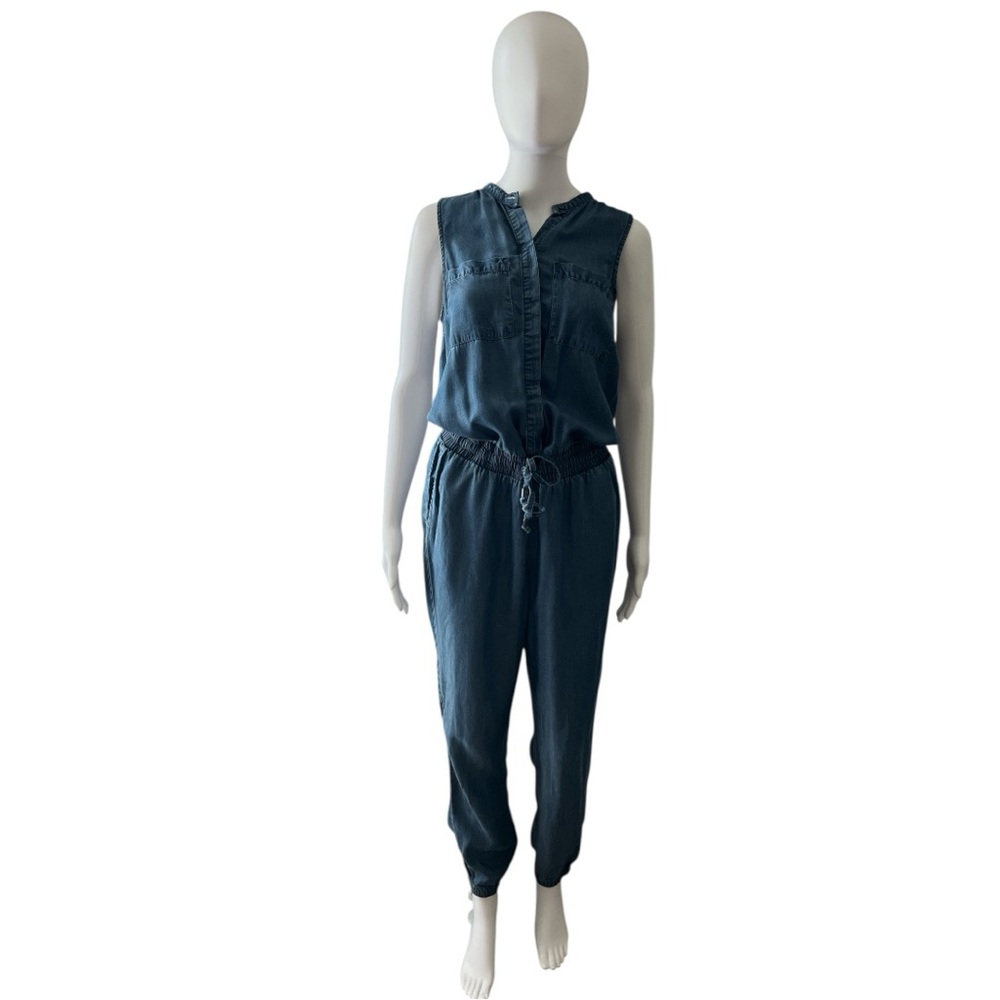 a.n.a Blue Denim Jumpsuit Sleeveless Tapered Size XS